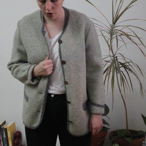 Vintage grey Wesenjack wool jacket, L or oversized